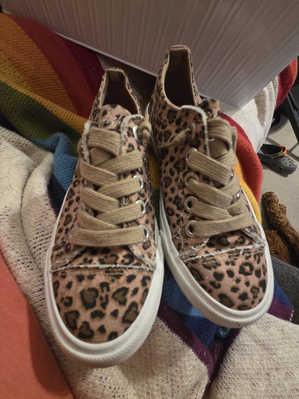 Blowfish Leopard Print Canvas Sneakers - Tan & Black